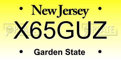 X65GUZ New Jersey License Plate