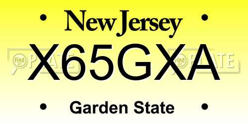 X65GXA New Jersey License Plate