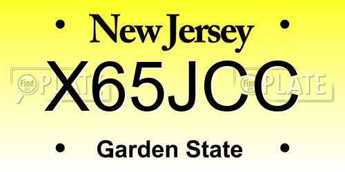 X65JCC New Jersey License Plate