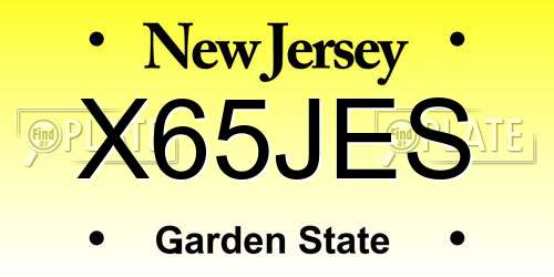 X65JES New Jersey License Plate