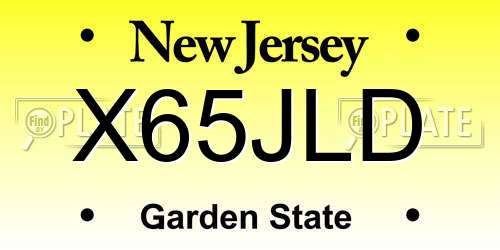 X65JLD New Jersey License Plate