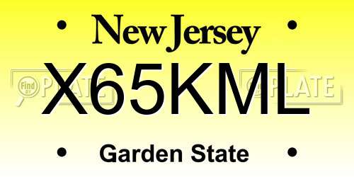 X65KML New Jersey License Plate