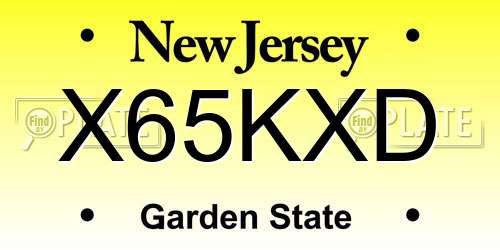 X65KXD New Jersey License Plate