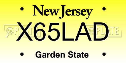 X65LAD New Jersey License Plate