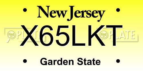 X65LKT New Jersey License Plate