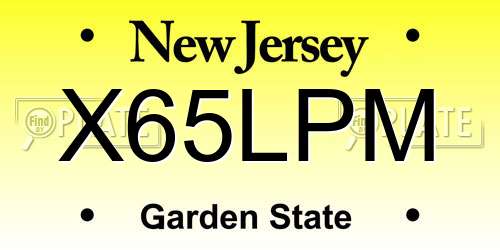 X65LPM New Jersey License Plate