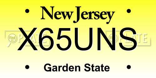 X65UNS New Jersey License Plate
