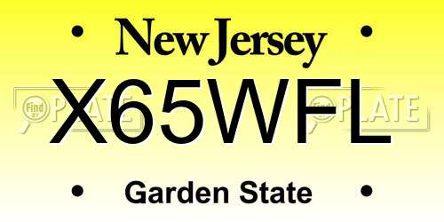 X65WFL New Jersey License Plate
