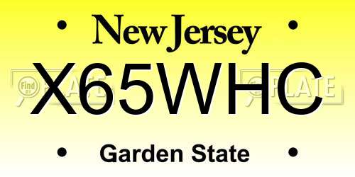 X65WHC New Jersey License Plate