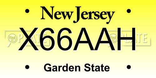X66AAH New Jersey License Plate