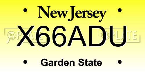 X66ADU New Jersey License Plate
