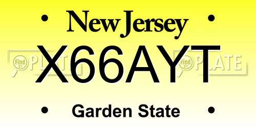 X66AYT New Jersey License Plate