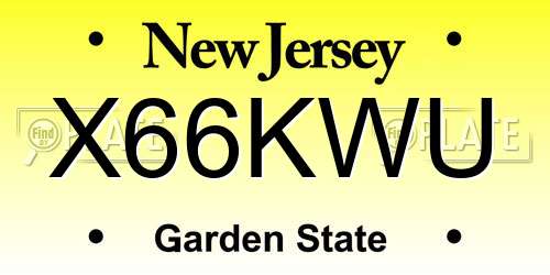 X66KWU New Jersey License Plate