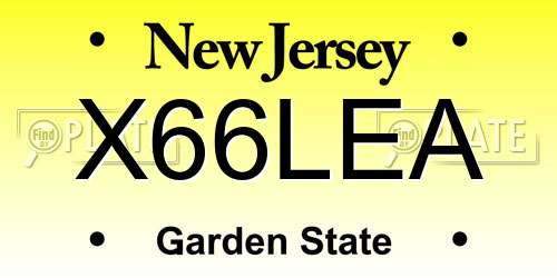 X66LEA New Jersey License Plate