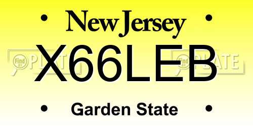 X66LEB New Jersey License Plate