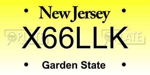 X66LLK New Jersey License Plate
