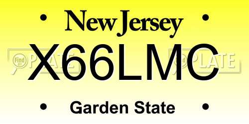 X66LMC New Jersey License Plate