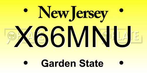 X66MNU New Jersey License Plate