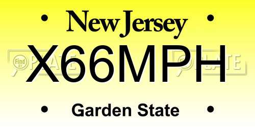 X66MPH New Jersey License Plate