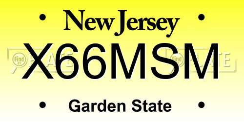 X66MSM New Jersey License Plate