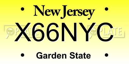 X66NYC New Jersey License Plate