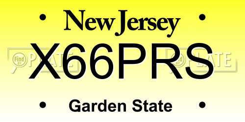 X66PRS New Jersey License Plate