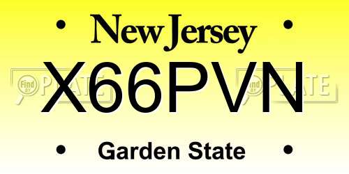 X66PVN New Jersey License Plate