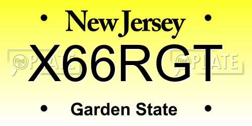 X66RGT New Jersey License Plate