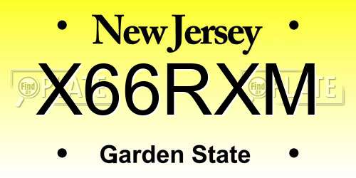 X66RXM New Jersey License Plate