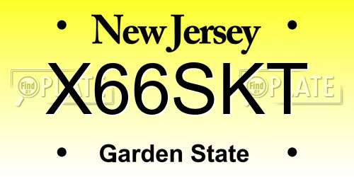 X66SKT New Jersey License Plate