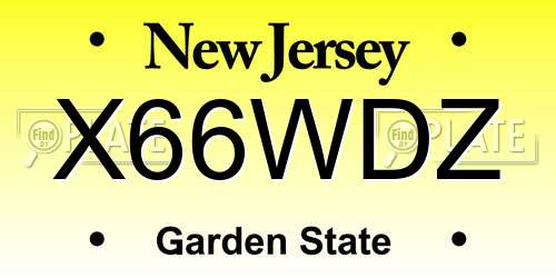 X66WDZ New Jersey License Plate