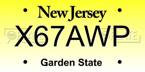 X67AWP New Jersey License Plate