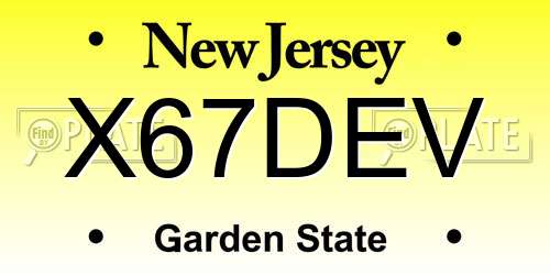 X67DEV New Jersey License Plate