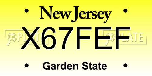 X67FEF New Jersey License Plate