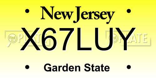 X67LUY New Jersey License Plate