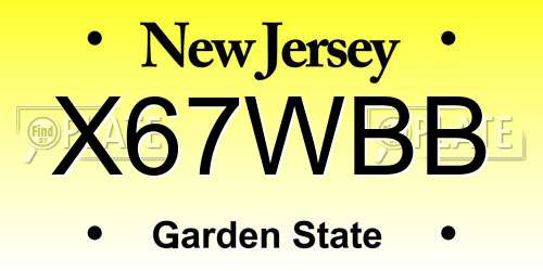 X67WBB New Jersey License Plate