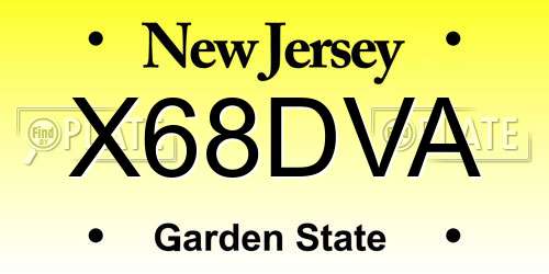 X68DVA New Jersey License Plate