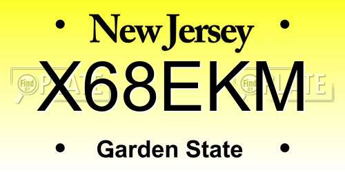 X68EKM New Jersey License Plate