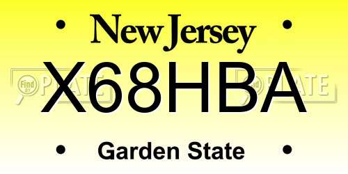 X68HBA New Jersey License Plate