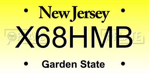 X68HMB New Jersey License Plate