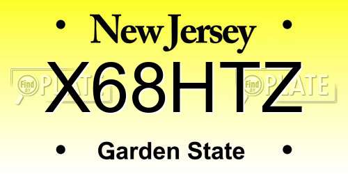 X68HTZ New Jersey License Plate