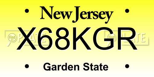 X68KGR New Jersey License Plate