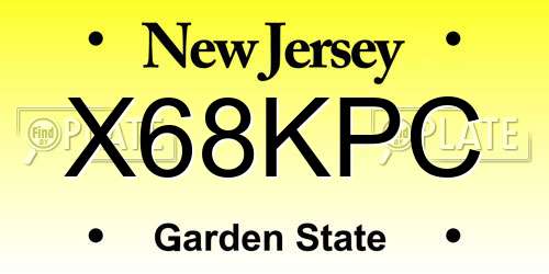 X68KPC New Jersey License Plate