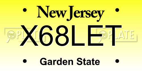 X68LET New Jersey License Plate