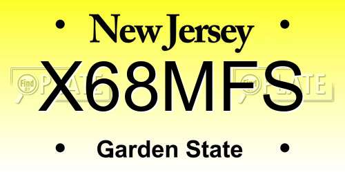 X68MFS New Jersey License Plate