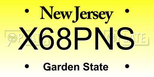 X68PNS New Jersey License Plate