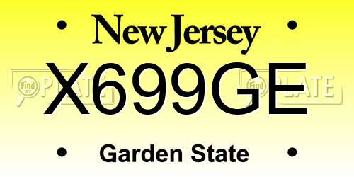 X699GE New Jersey License Plate