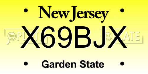 X69BJX New Jersey License Plate