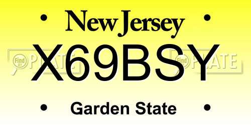 X69BSY New Jersey License Plate