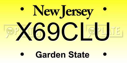 X69CLU New Jersey License Plate